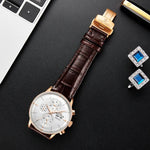 Luxury Chronograph Leather Watch