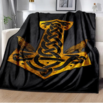 Vikings Norse Mythology Odin Valhalla Symbols - Soft Plush Blankets