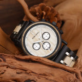 Reloj de pulsera cronógrafo de madera Nordic Sunrise 