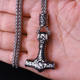 Beaded Viking Mjolnir Pendant Necklace for Men
