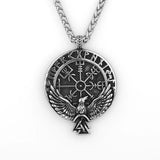 Odin Crow Viking Rune Necklace