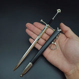Medieval Sword Keychain Glamdring Aragorn Narsil Mini Replica