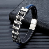Viking Biker Braided Leather Bracelet