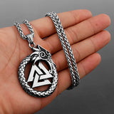 Viking Symbols Vegvisir Valknut Necklace