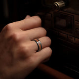 Black Koa Wood Inlay Titanium Wedding Ring