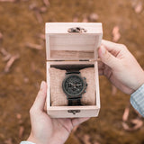 Reloj cronógrafo de madera para hombre 