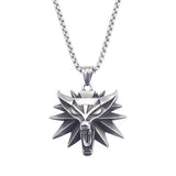 Geralt of Rivia Wolf Head Pendant Necklace