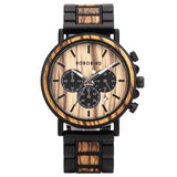 Reloj cronógrafo de madera para hombre 
