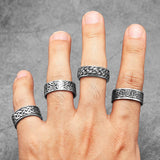 Viking Celtic Knot Ring – Stainless Steel Norse Band for Men