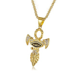 Eye of Horus Cross Egyptian Pendant Necklace