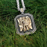 Saint Michael Archangel Shield Pendant Necklace