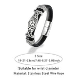 Viking Valknut Leather Bracelet