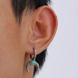 Natural Stone Crescent Moon Earrings