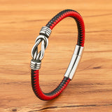 Thin Interlocking Leather Bracelet
