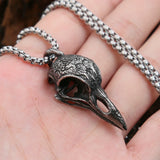 Crow Skull Pendant Necklace