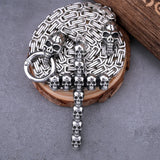 Gothic Cross Skull Pendant Necklace