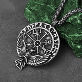 Odin Crow Viking Rune Necklace