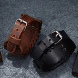 Viking Compass Leather Wristband