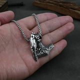Thor's Hammer Raven Necklace