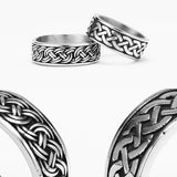 Viking Celtic Knot Ring – Stainless Steel Norse Band for Men