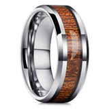 Black Koa Wood Inlay Titanium Wedding Ring