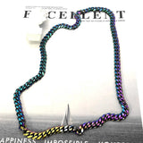 Colorful Cuban Link Chain Necklace – Stainless Steel