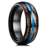 Black Koa Wood Inlay Titanium Wedding Ring