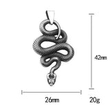 Vintage Snake Pendant Necklace – Stainless Steel Punk Animal Amulet