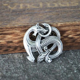 Norse Dragon Brooch | Scandinavian Knotwork Amulet Pin