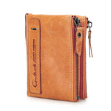 Genuine Leather Short Coin Wallet