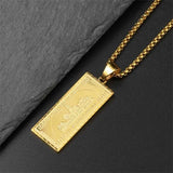 Dollar Bill Pendant Necklace