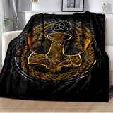 Vikings Norse Mythology Odin Valhalla Symbols - Soft Plush Blankets