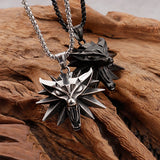Geralt of Rivia Wolf Head Pendant Necklace