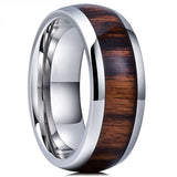 Black Koa Wood Inlay Titanium Wedding Ring