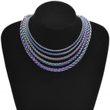Rainbow Color Keel Chain Necklace