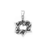 Star of David Snake Pendant Necklace