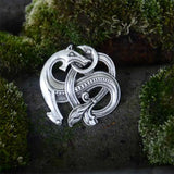 Norse Dragon Brooch | Scandinavian Knotwork Amulet Pin