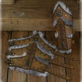 Medieval Leather Arm Guards - Gauntlet Wristbands for LARP & Cosplay