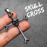 Skull Bone Cross Men's Necklaces - Gothic Punk Rock Jewelry