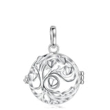 Silver tree of life pendant on a white background