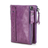 Genuine Leather Short Coin Wallet