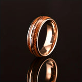 Wooden Whiskey Barrel Guitar String Inlaid Ring