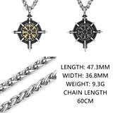 Viking Symbols Vegvisir Valknut Necklace