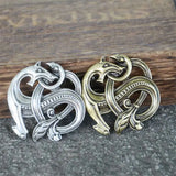 Norse Dragon Brooch | Scandinavian Knotwork Amulet Pin
