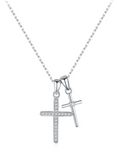 Silver cross pendant necklace 