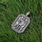 Saint Michael Archangel Shield Pendant Necklace