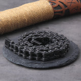 Black Biker Bracelet and Chain set