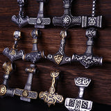 Beaded Viking Mjolnir Pendant Necklace for Men