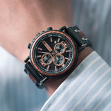 Reloj de pulsera cronógrafo de madera Nordic Sunrise 
