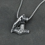 Thor's Hammer Raven Necklace